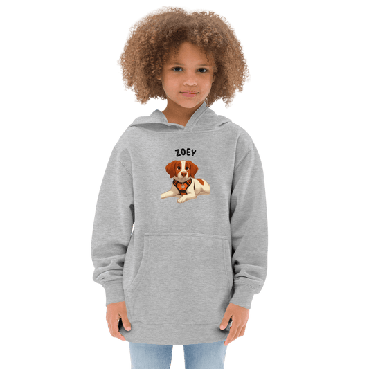 Custom Pet Hoodie for Kids – Magical Cartoon Personalized Gift featuring a child wearing a hoodie with a cartoon dog design.