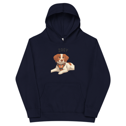 Custom Pet Hoodie for Kids – Magical Cartoon Personalized Gift featuring a cute dog illustration named Zoey.
