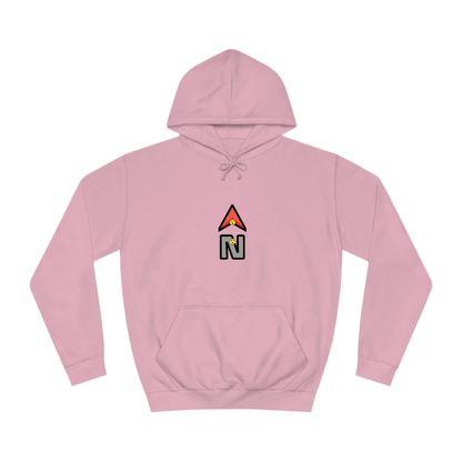 Custom College Hoodie – Add Your Photos, Text & Emojis Your Way in pink with graphic design on the front.