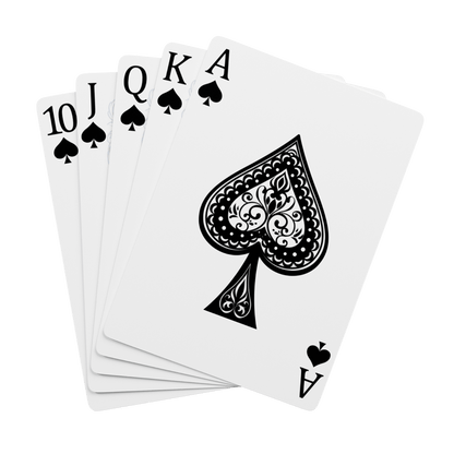 Custom Playing Cards – Upload, Cartoonize, Celebrate with a hand of spade suit playing cards featuring Ace to 10.
