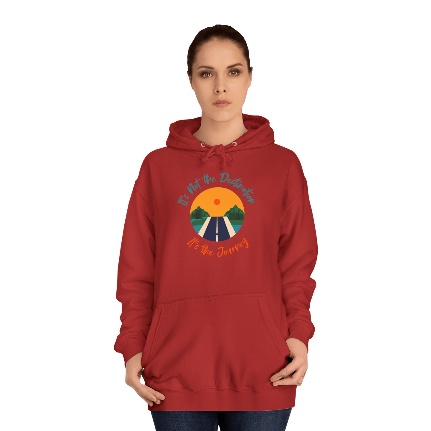 Custom College Hoodie – Add Your Photos, Text & Emojis Your Way featuring a vibrant design about life's journey.