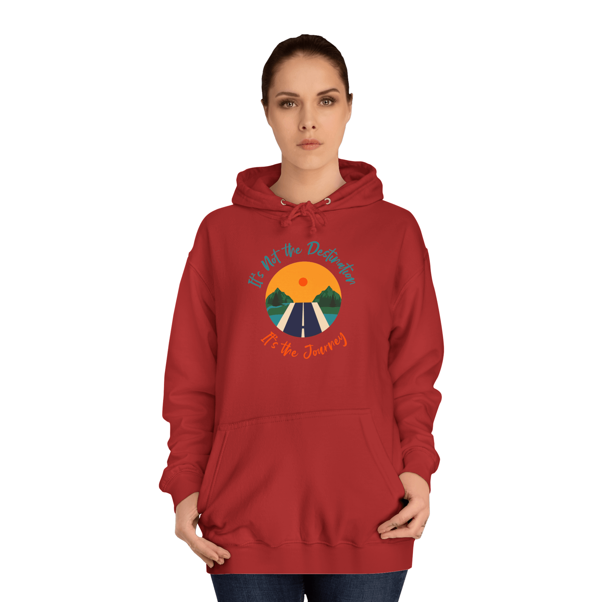 Custom College Hoodie – Add Your Photos, Text & Emojis Your Way featuring a vibrant design about life's journey.