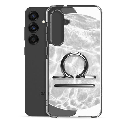 Zodiac Libra Samsung Phone Case with Ripple Marble design, showcasing harmony and elegance for stylish protection.