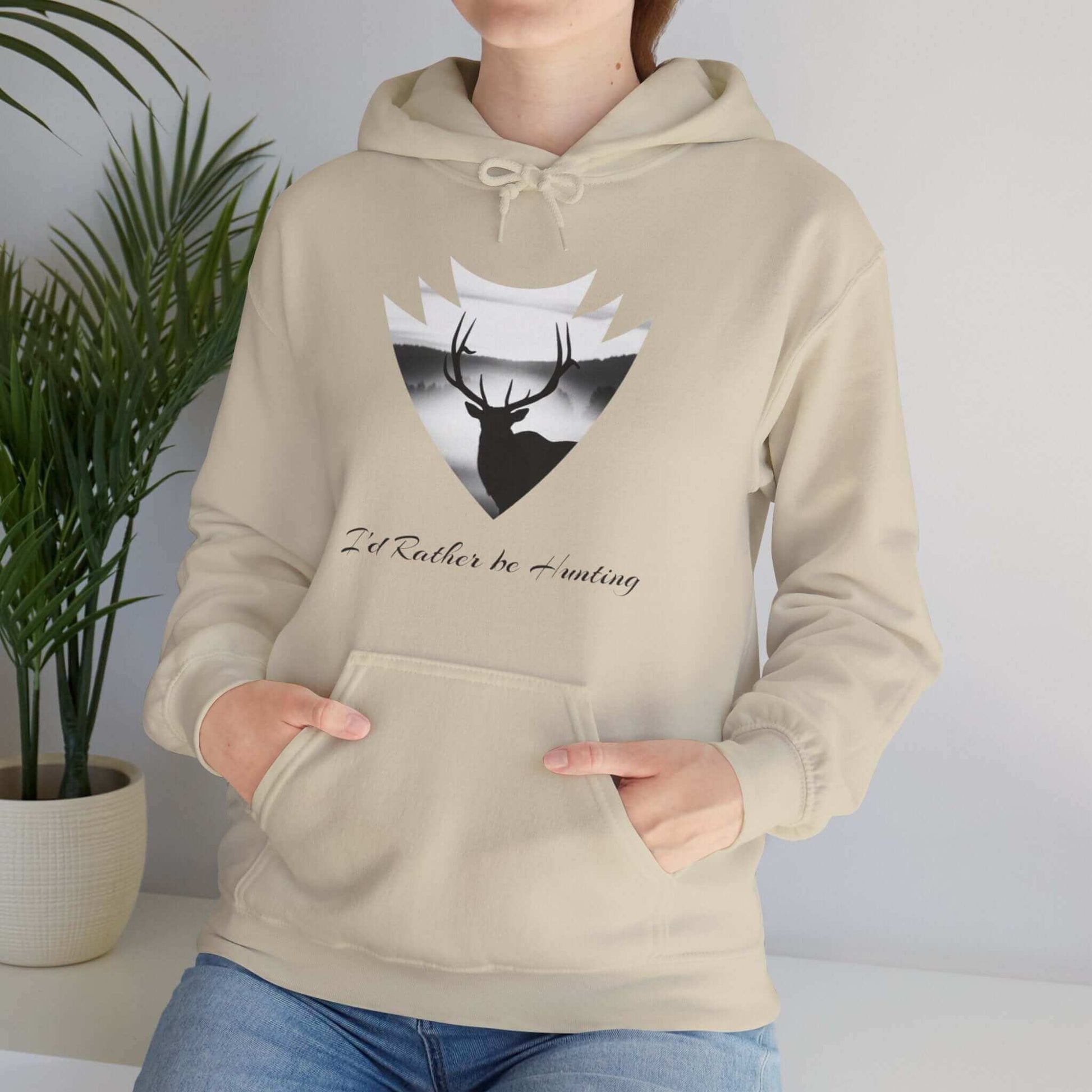 Elk Hunting Hoodie – Custom Mantra  Outdoorsmen Gift Sweatshirt featuring elk artwork and mantra design.