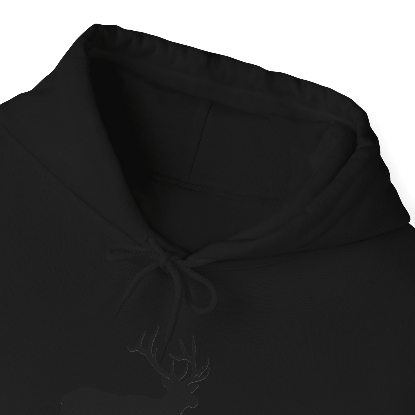 Elk Hunting Hoodie – Custom Mantra Outdoorsmen Gift Sweatshirt close-up of hood design