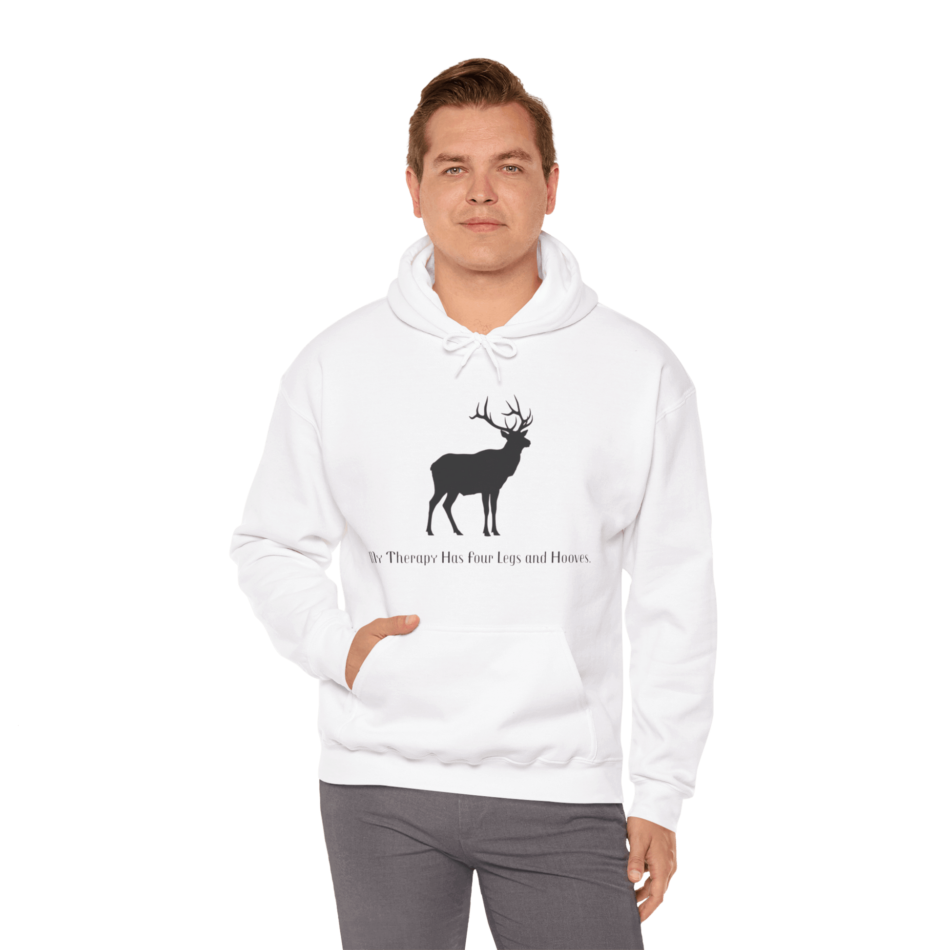 Elk Hunting Hoodie – Custom Mantra Outdoorsmen Gift Sweatshirt featuring elk design and hunting mantra.