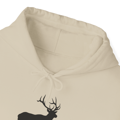 Elk Hunting Hoodie – Custom Mantra  Outdoorsmen Gift Sweatshirt featuring elk-in-the-wild artwork and cozy design.