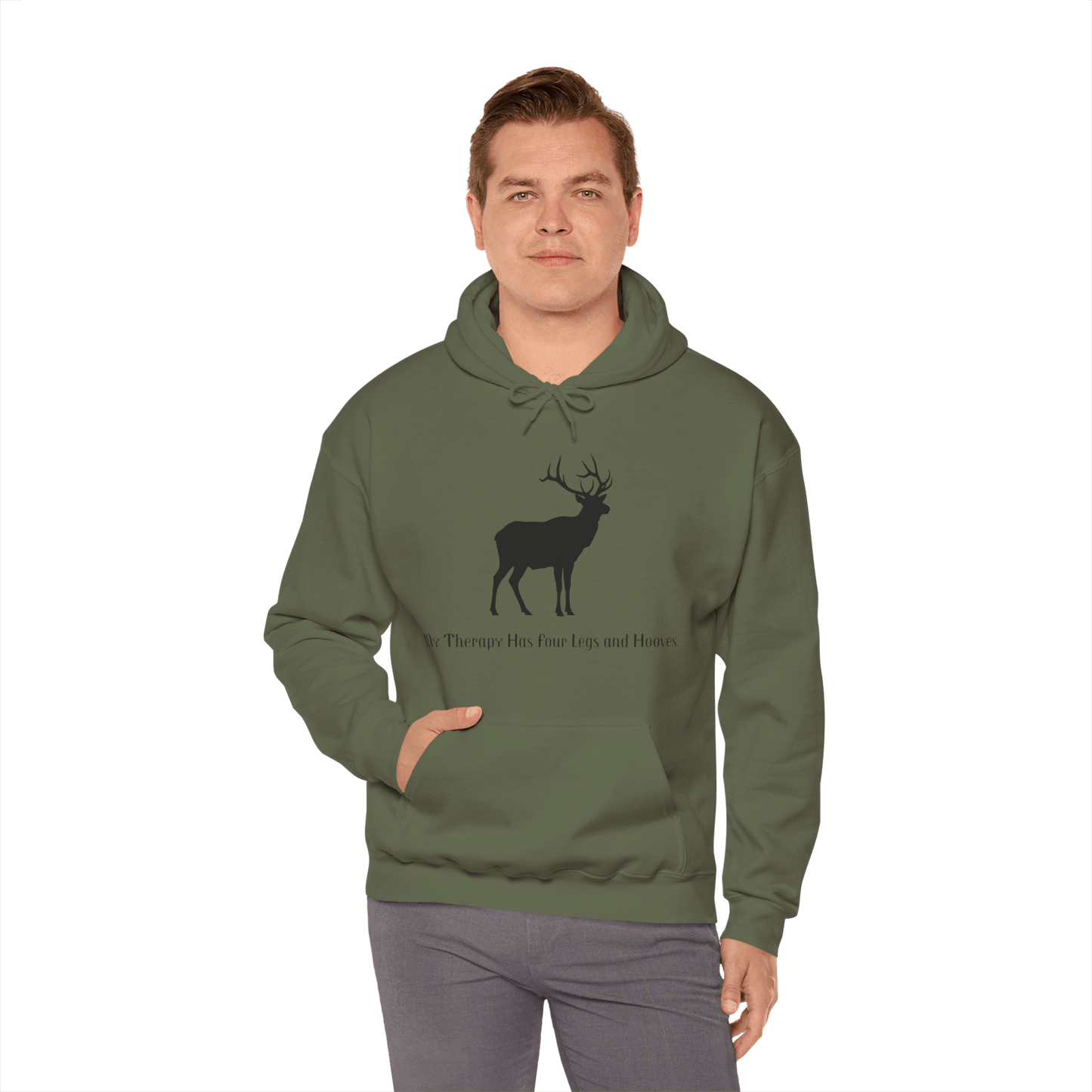 Elk Hunting Hoodie – Custom Mantra Outdoorsmen Gift Sweatshirt featuring elk design and cozy fit.