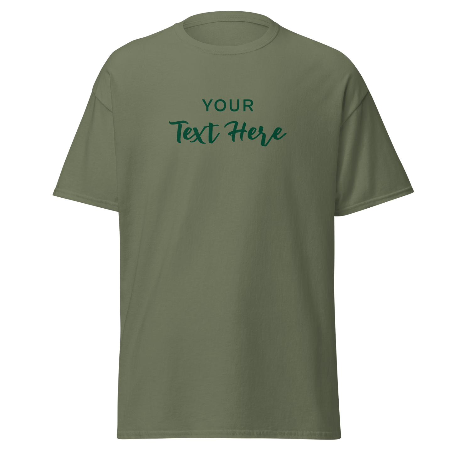 Freestyle Unisex T-Shirt – Upload Photos, Add Text & Emojis Your Way with customizable text design.