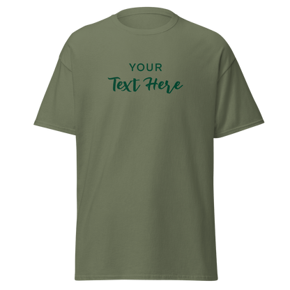Freestyle Unisex T-Shirt – Upload Photos, Add Text & Emojis Your Way with customizable text design.