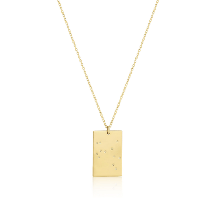 Goldie Constellation Necklace | Hand-Stamped Zodiac Pendant in 14k Gold-Filled on a delicate chain