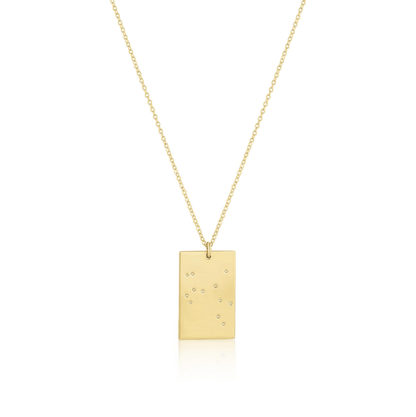 Goldie Constellation Necklace | Hand-Stamped Zodiac Pendant in 14k Gold-Filled on a delicate chain