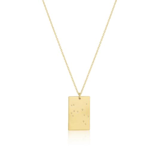 Goldie Constellation Necklace | Hand-Stamped Zodiac Pendant in 14k Gold-Filled on a delicate chain
