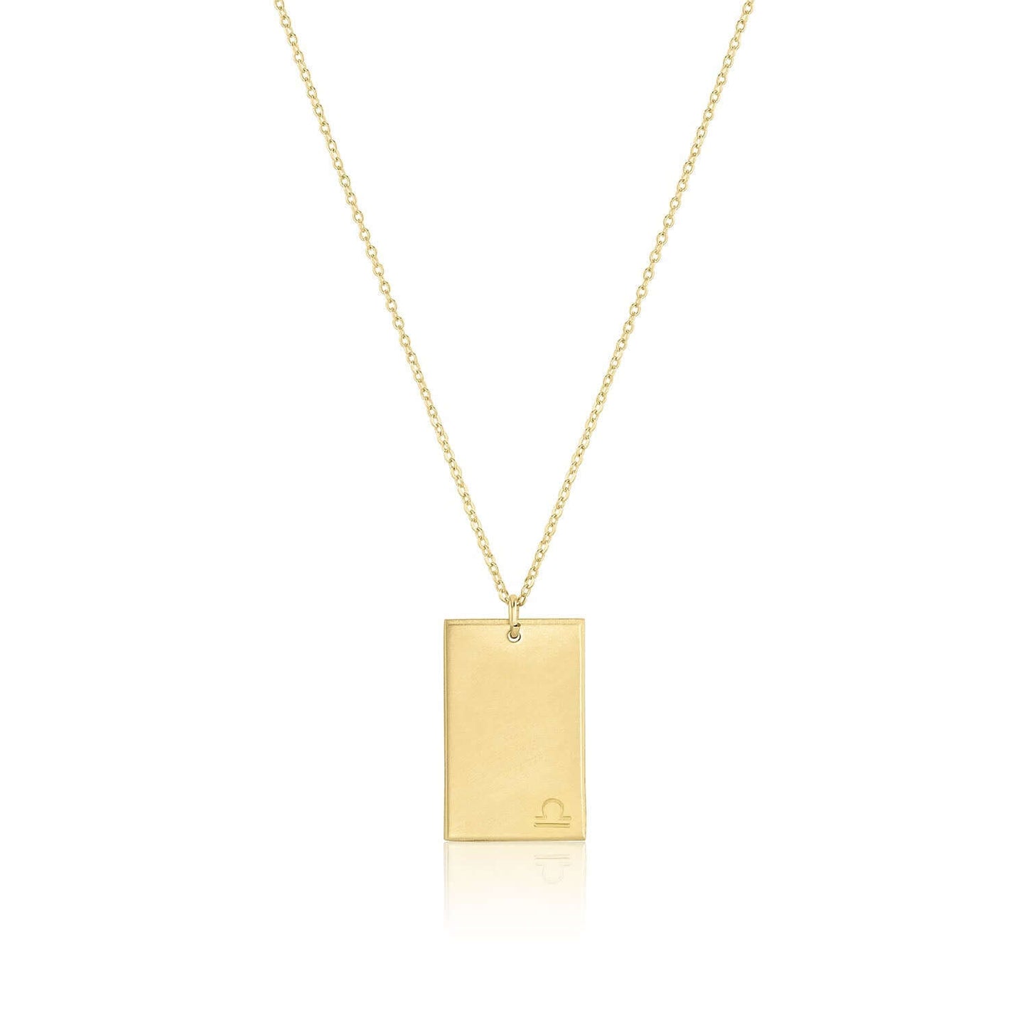 Goldie Horoscope Necklace – Hand-Stamped Zodiac in Gold-Filled featuring a Libra symbol on a gold-filled pendant.