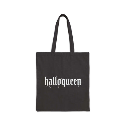 Double-Sided Halloween Tote – “Here for the Boos” + Spooky Vibes with halloqueen design.