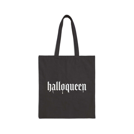 Double-Sided Halloween Tote – “Here for the Boos” + Spooky Vibes with halloqueen design.