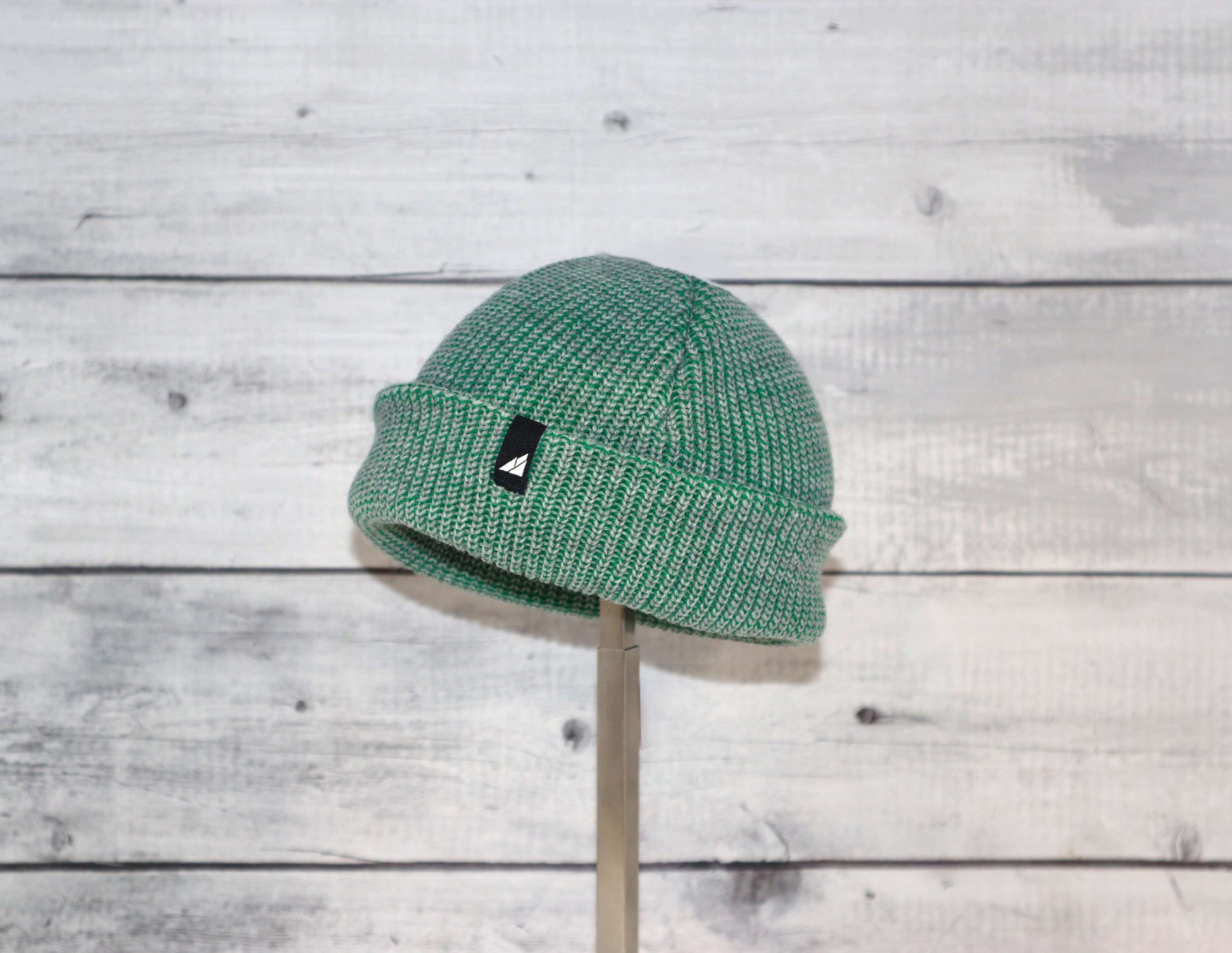 Infant Acrylic Cuff Hat – Soft Knit Beanie for Ages 3–12M in green knit design