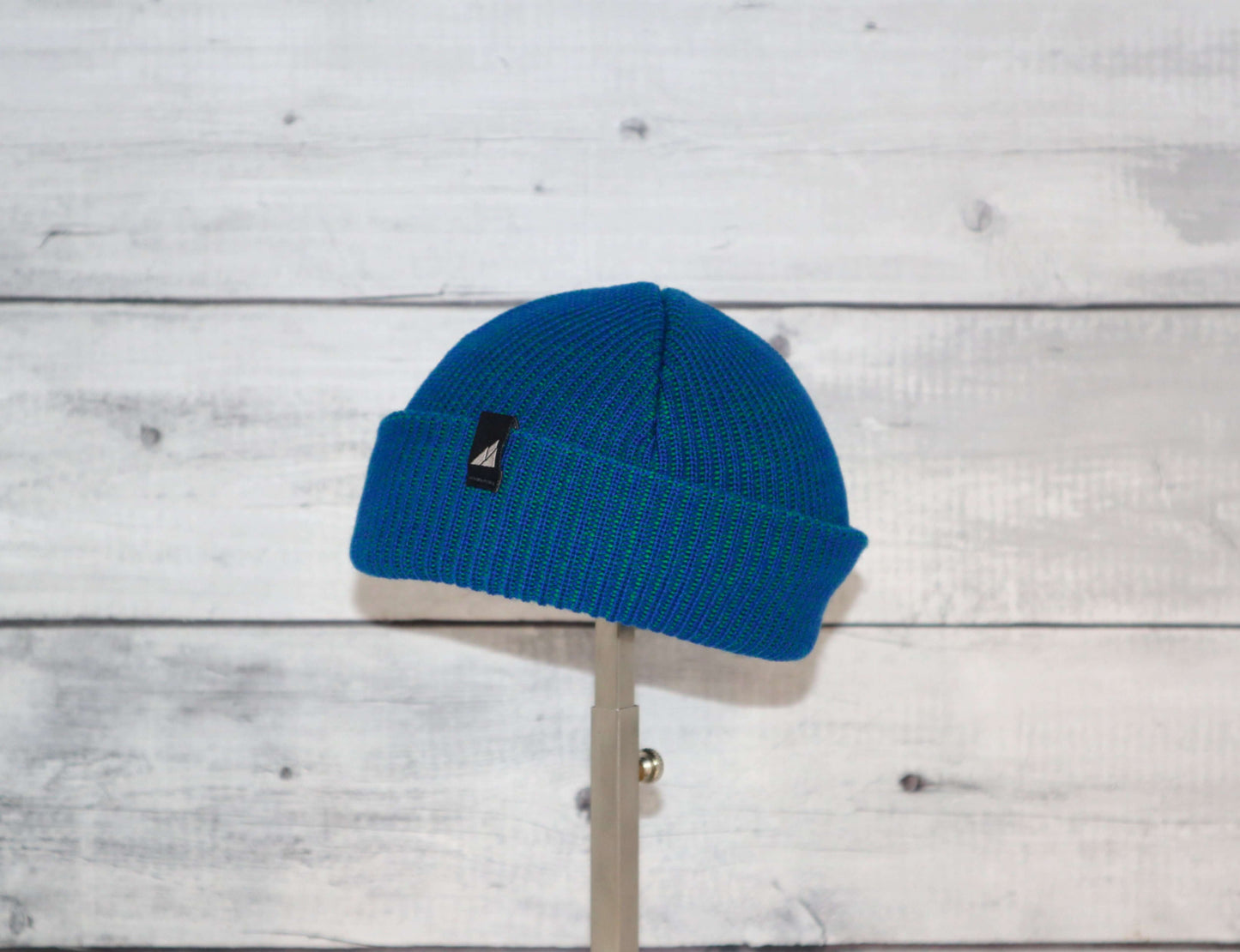 Infant Acrylic Cuff Hat – Soft Knit Beanie for Ages 3–12M in blue, perfect for keeping infants warm.