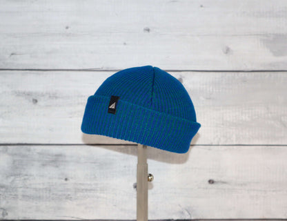 Infant Acrylic Cuff Hat – Soft Knit Beanie for Ages 3–12M in blue, perfect for keeping infants warm.