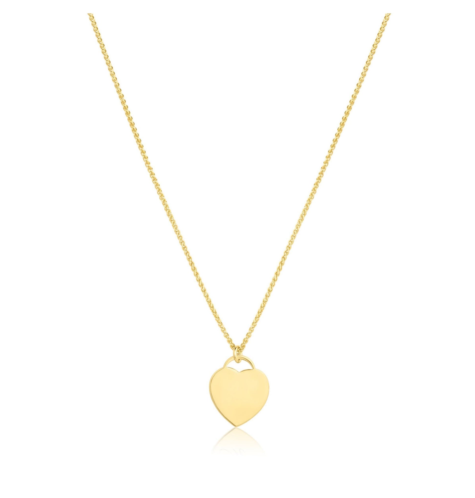 Isabella Necklace – 14k Gold-Filled Heart Pendant on Wheat Chain featuring heart charm and wheat chain design