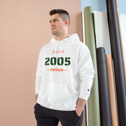 Limited Edition Year Hoodie – Champion Comfort, Collegiate Colors in white with 2005 design.