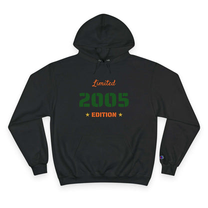 Limited Edition Year Hoodie – Champion Comfort, Collegiate Colors in black with 2005 design.