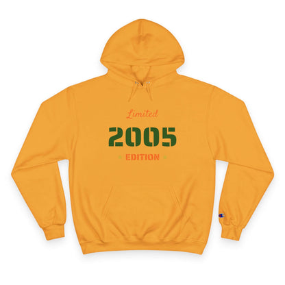 Limited Edition Year Hoodie – Champion Comfort, Collegiate Colors in bright yellow with 2005 design.