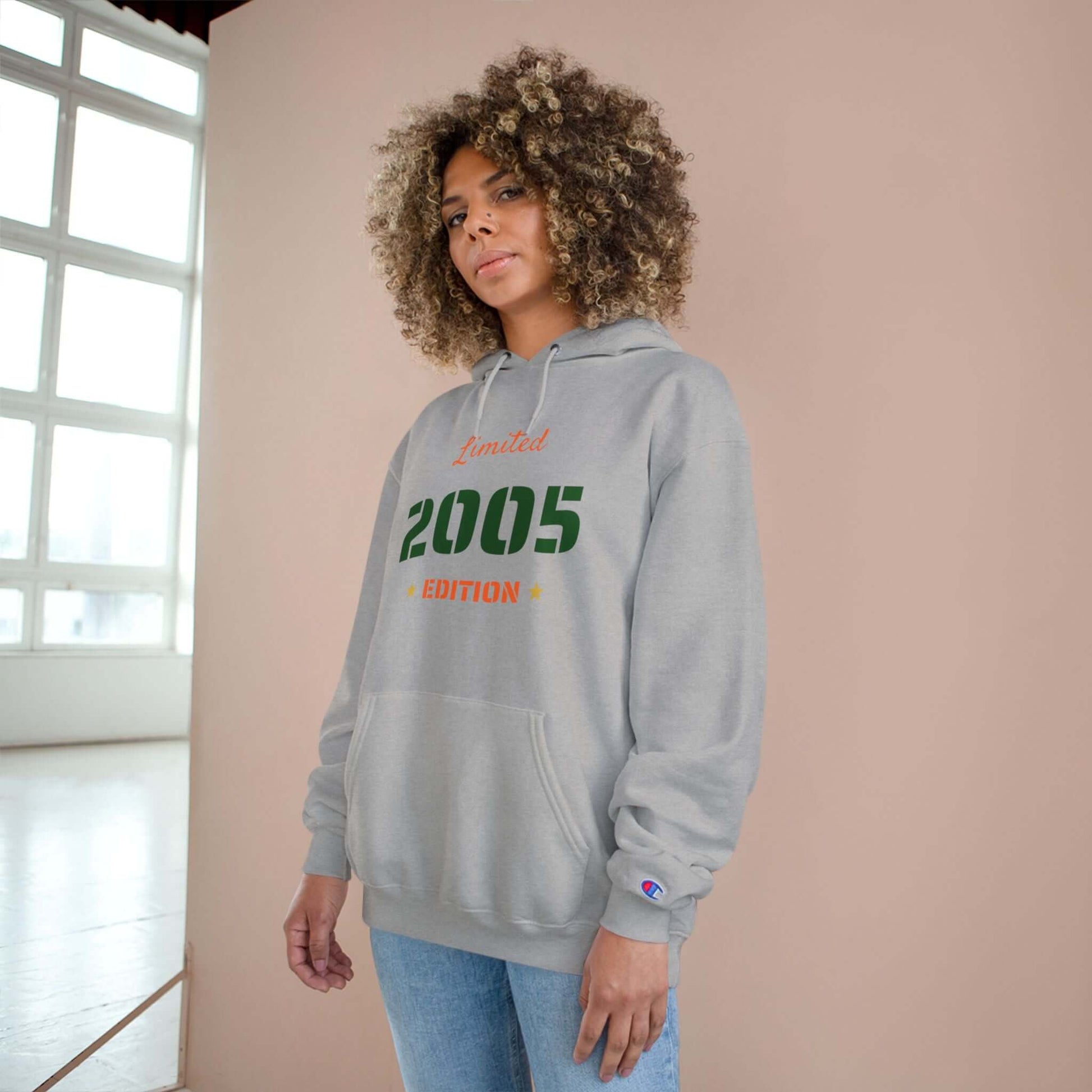 Limited Edition Year Hoodie – Champion Comfort, Collegiate Colors featuring 2005 design in bold lettering.