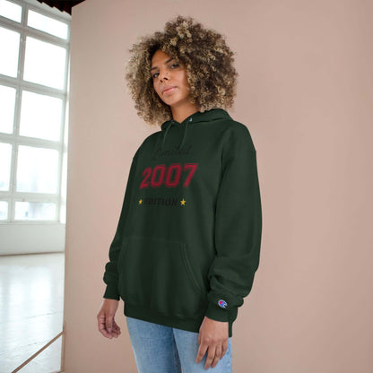 Limited Edition Year Hoodie – Champion Comfort, Collegiate Colors in dark green featuring 2007 design.
