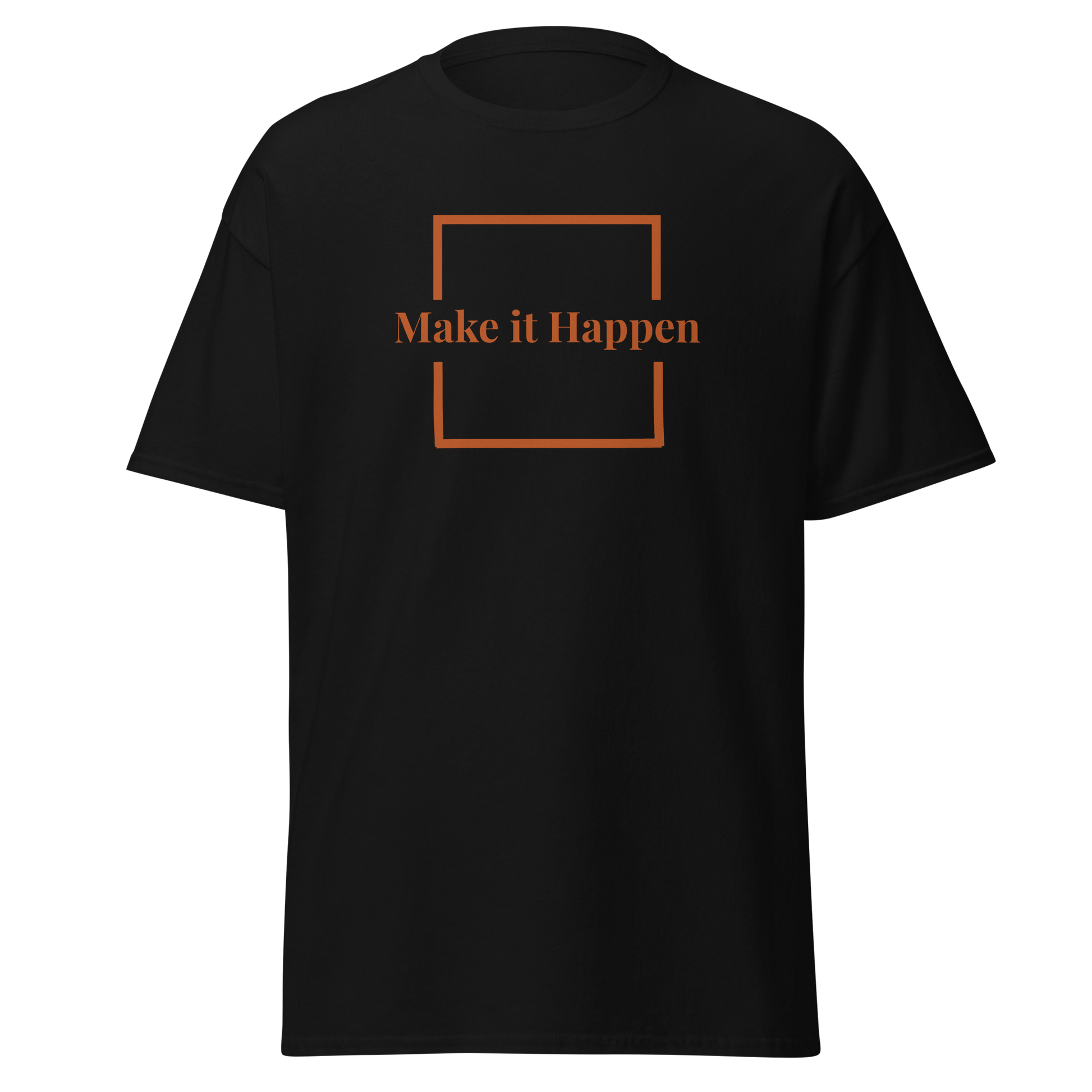Freestyle Unisex T-Shirt – Upload Photos, Add Text & Emojis Your Way featuring 'Make it Happen' design.