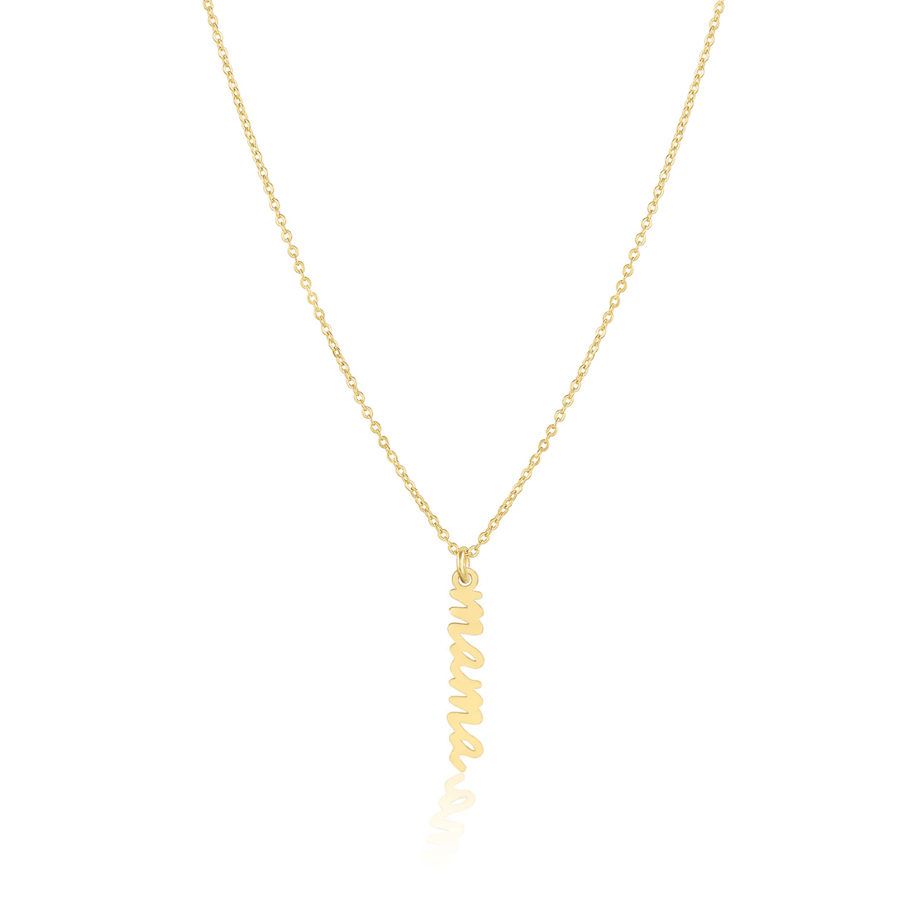 Mama Charm Necklace – 14k Gold-Filled Chain & Pendant featuring a gold-filled MAMA charm.