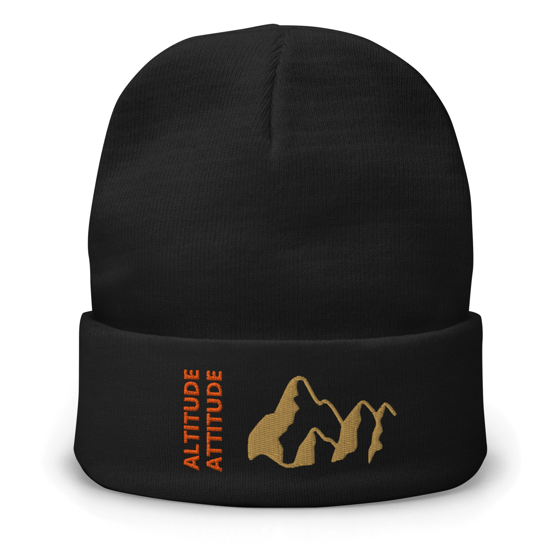 Mountain Beanie – Embroidered Knit Hat with Peak Style featuring a stylish mountain design.