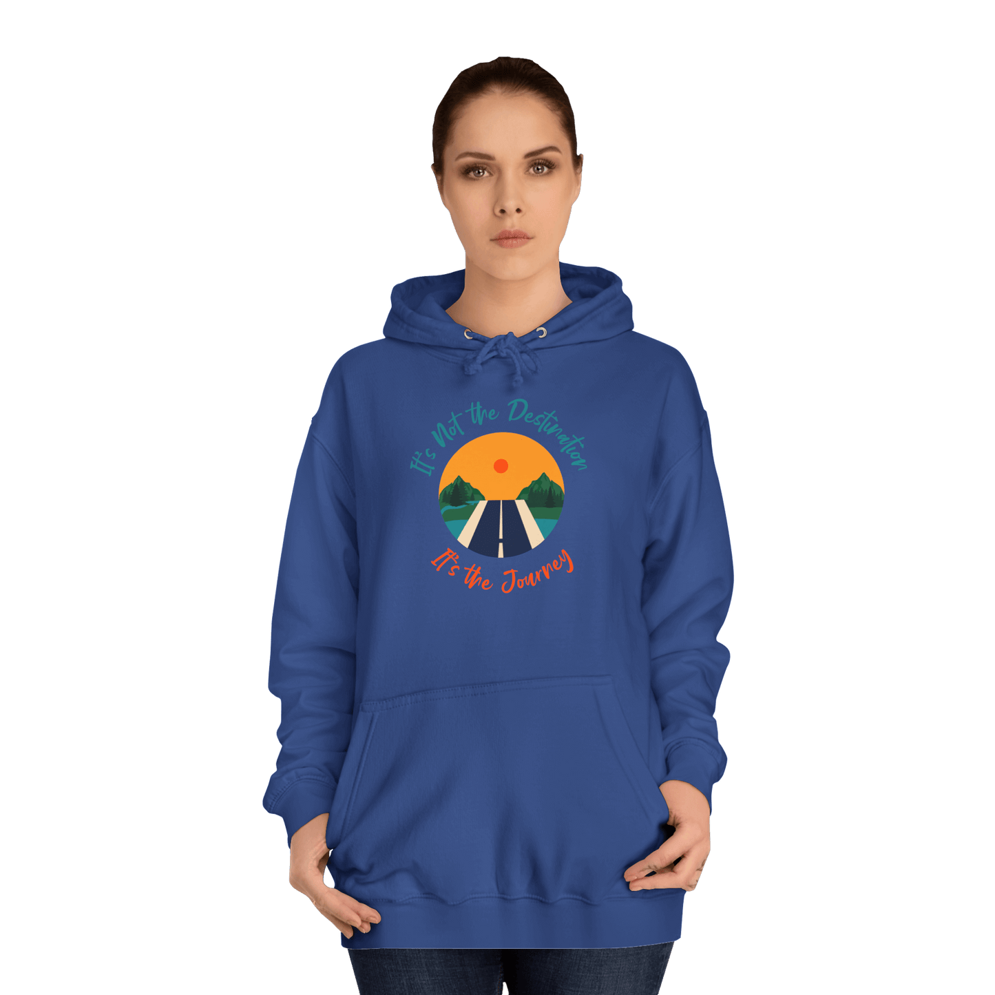 Custom College Hoodie – Add Your Photos, Text & Emojis Your Way featuring a motivational quote design.