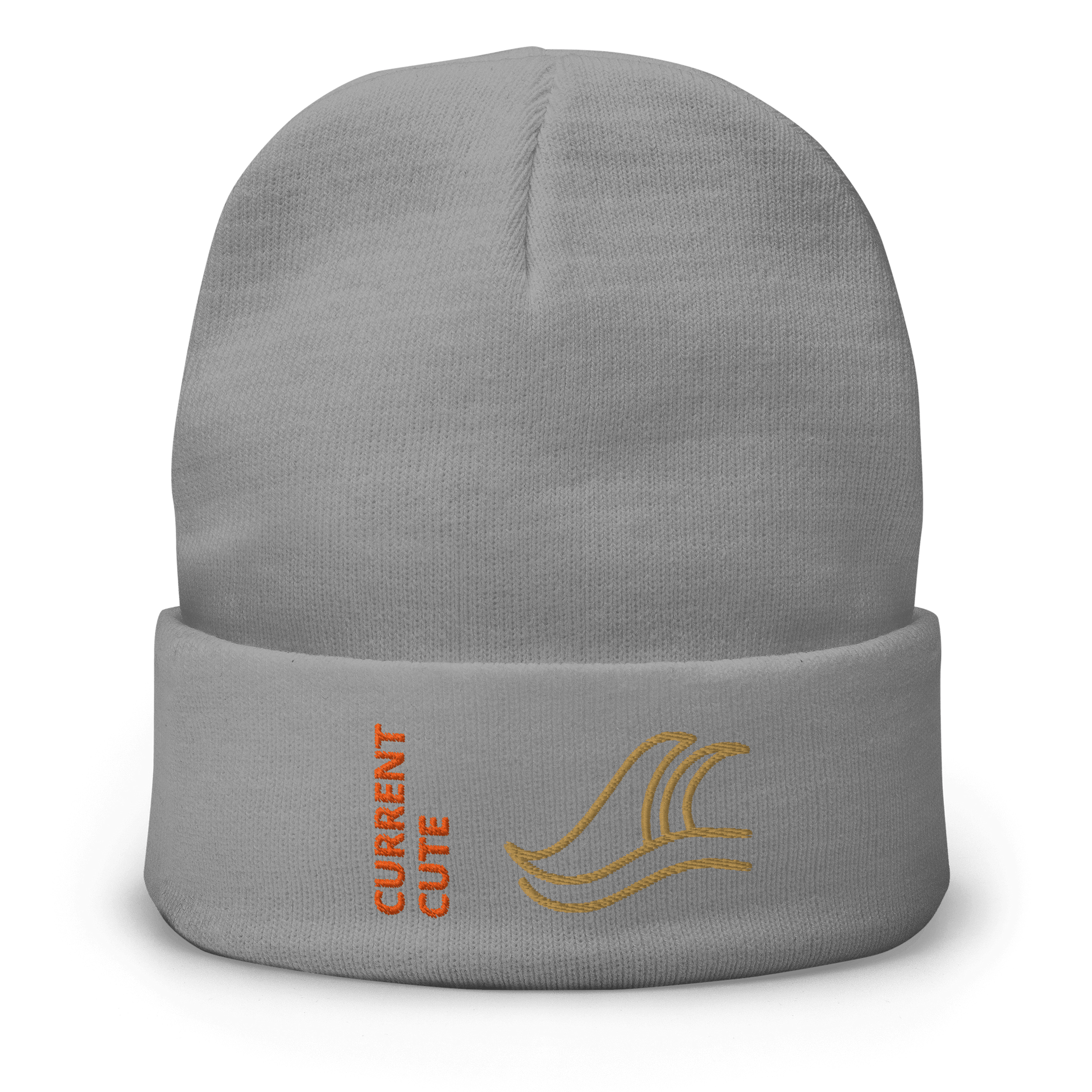 Ocean Waves Beanie – Embroidered Knit Hat with Custom Text featuring wave design and playful text.