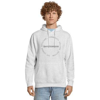 Personalized Campus Circle Hoodie – Bold Center Word + Custom Ring Text featuring a custom bold text design.
