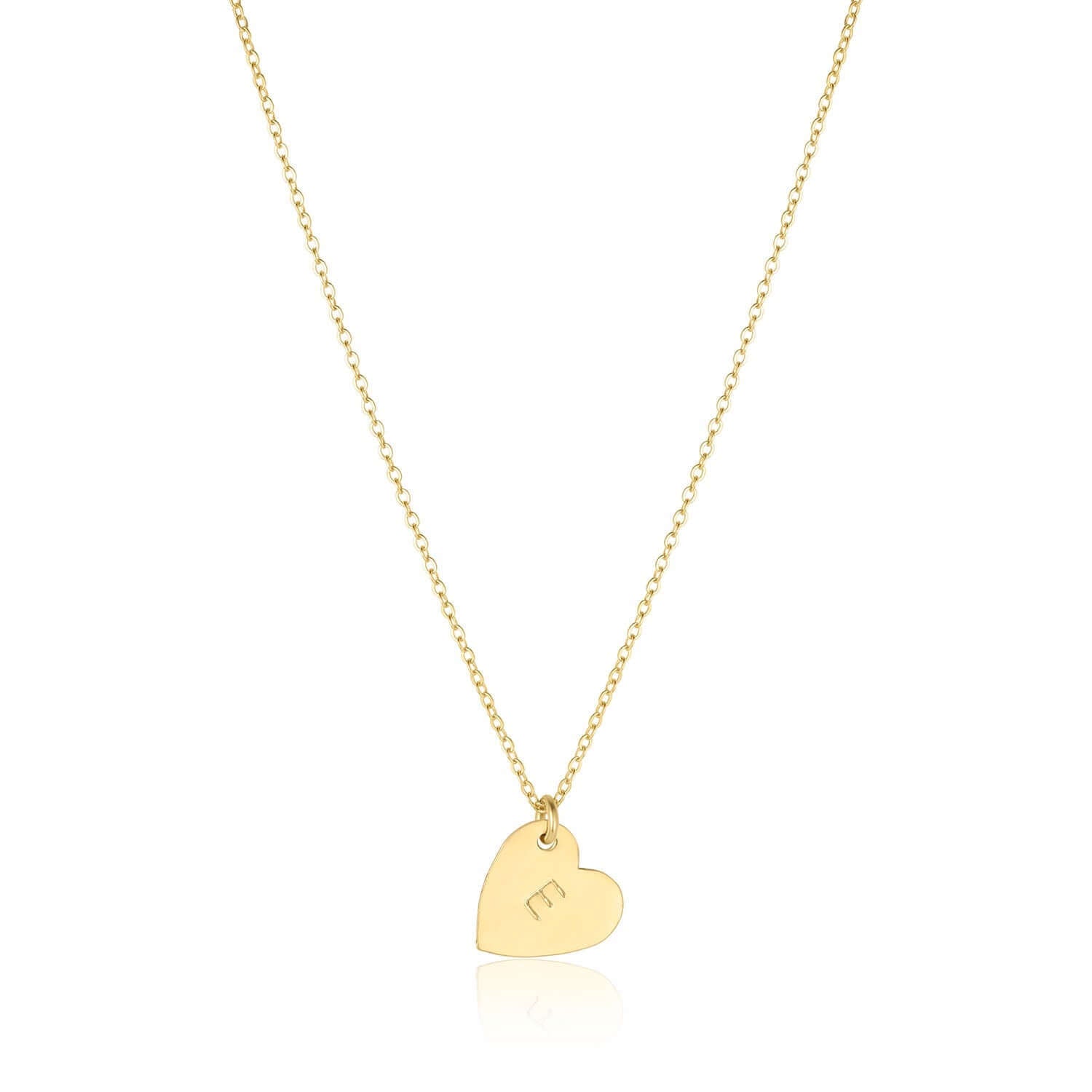 The First Layer – Personalized Sophia Initial Necklace in 14k Gold-Filled featuring a heart pendant with initial.