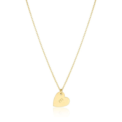 The First Layer – Personalized Sophia Initial Necklace in 14k Gold-Filled featuring a heart pendant with initial.