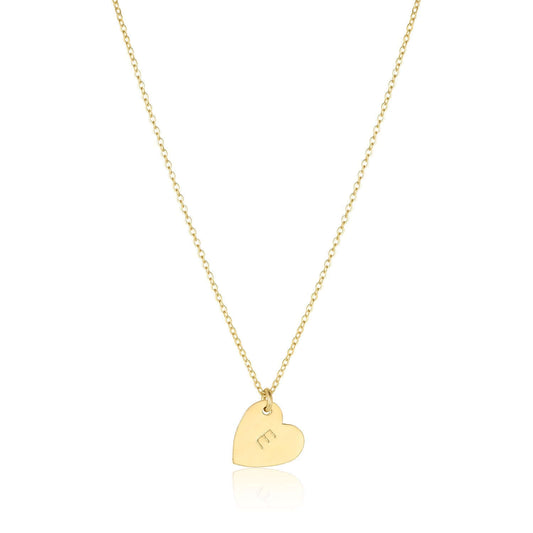 The First Layer – Personalized Sophia Initial Necklace in 14k Gold-Filled featuring a heart pendant with initial.