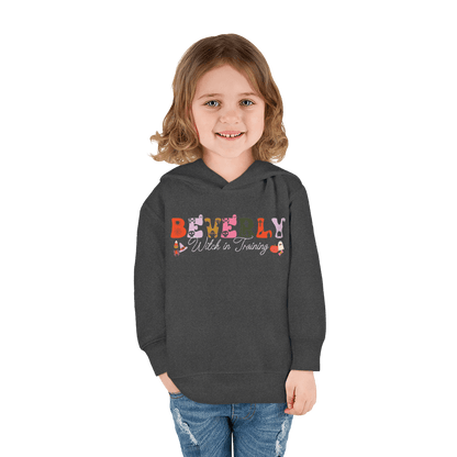 Spooky Toddler Hoodie – Personalized Halloween Pullover for Your Little Boo featuring a cute child wearing a custom hoodie.