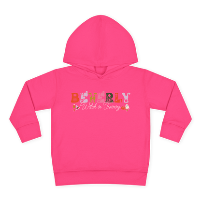 Spooky Toddler Hoodie – Personalized Halloween Pullover for Your Little Boo in pink with custom name and design.