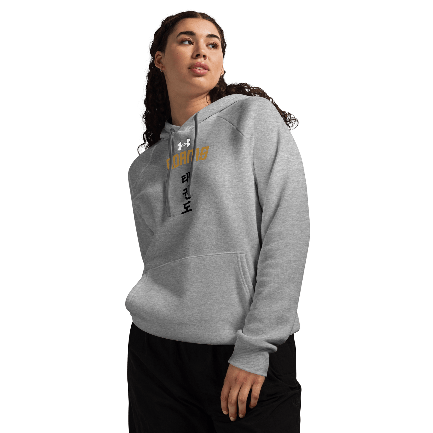 Sports Fan Hoodie with Custom Ball Sport & Team Name worn by a model showcasing style and comfort.
