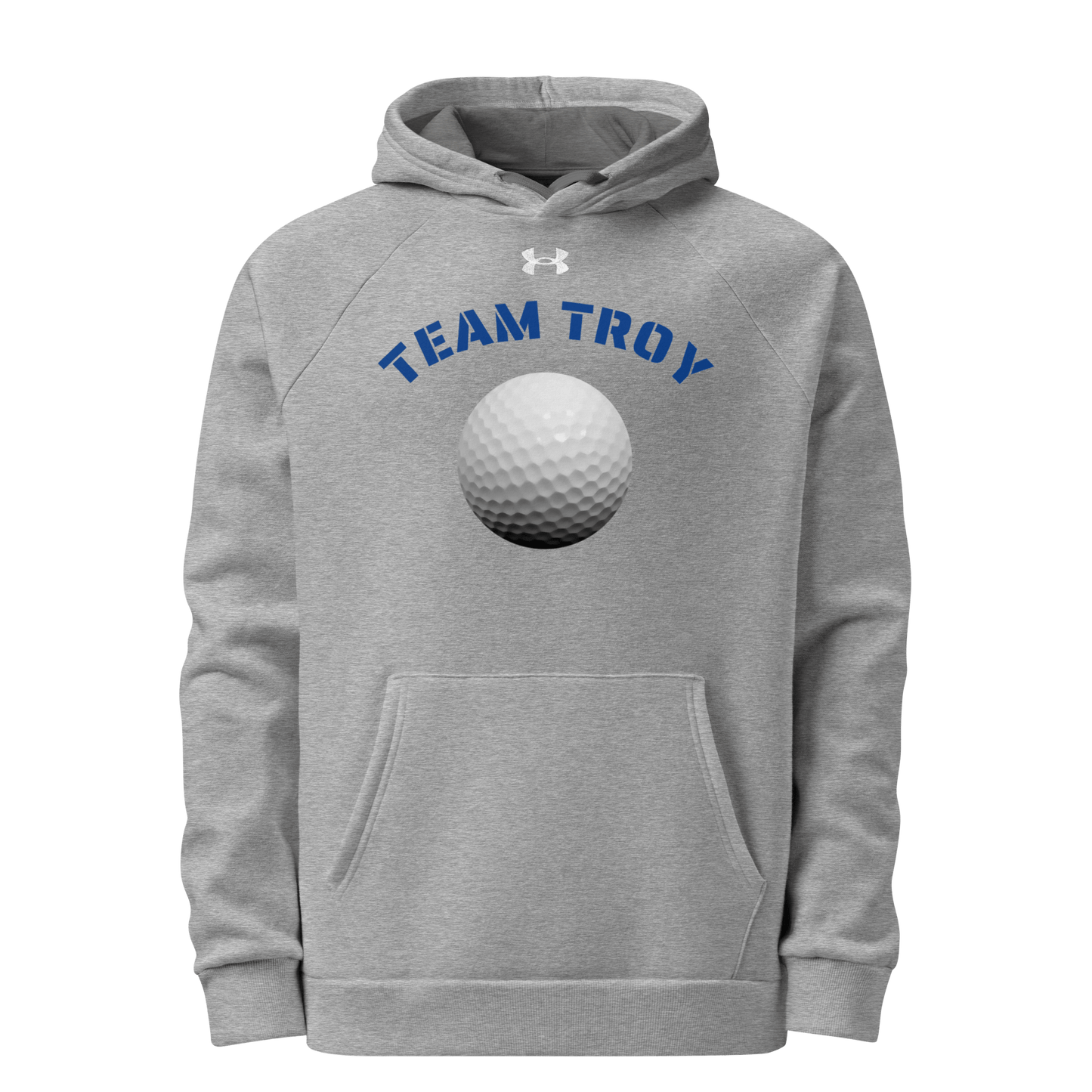 Sports Fan Hoodie with Custom Ball Sport & Team Name featuring Team Troy and a golf ball design.