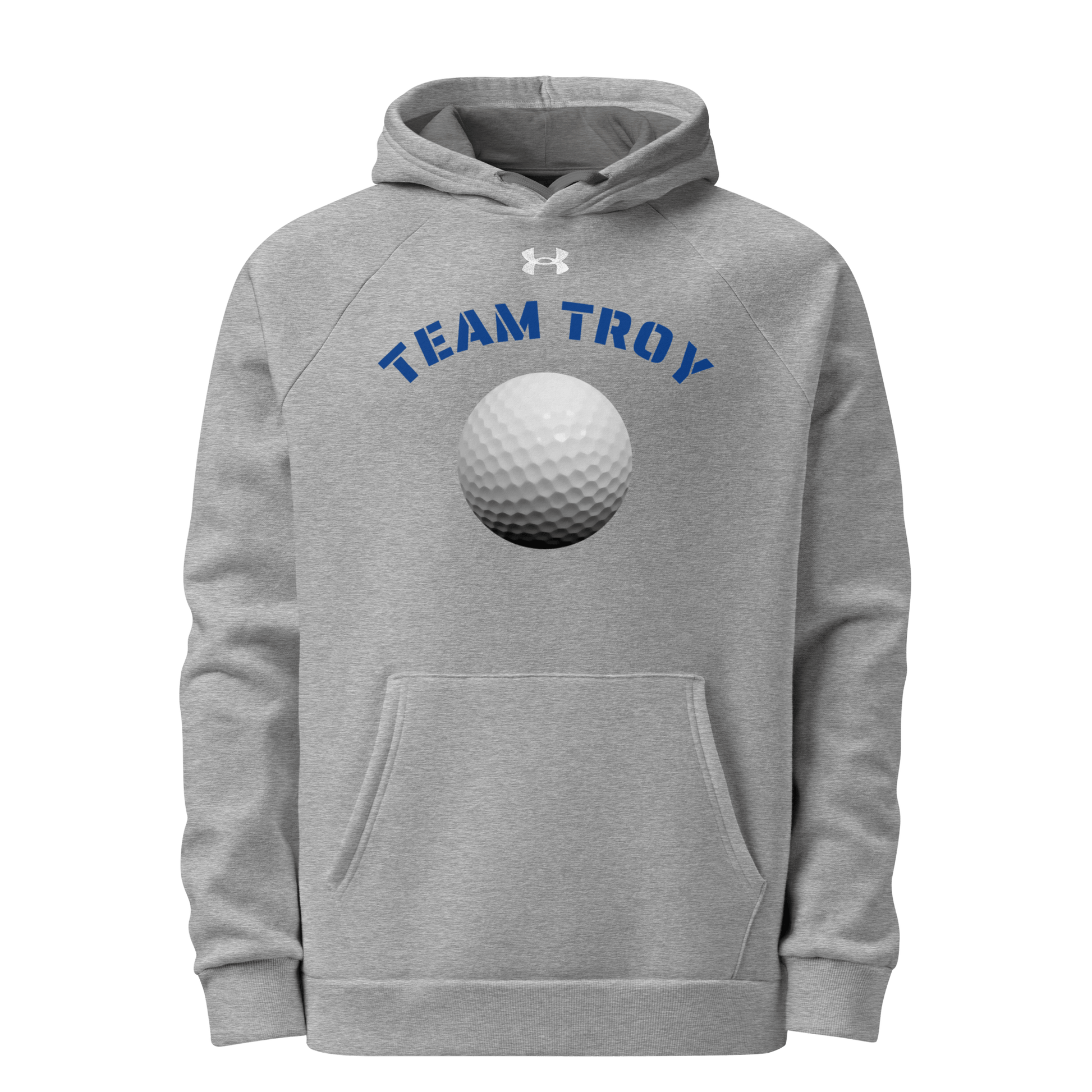 Sports Fan Hoodie with Custom Ball Sport & Team Name featuring Team Troy and a golf ball design.
