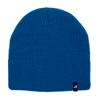 Toddler Acrylic Beanie – Soft Stretch Hat for Ages 1–3 in vibrant blue color, perfect for keeping toddlers warm.