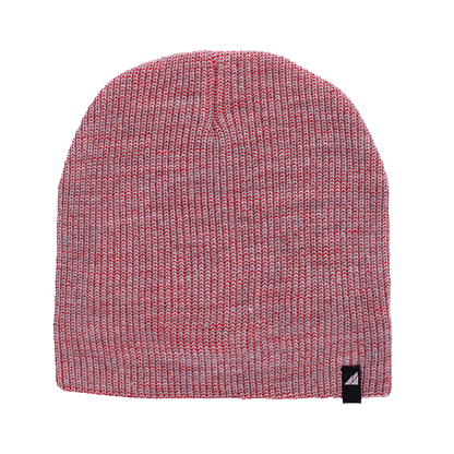 Toddler Acrylic Beanie – Soft Stretch Hat for Ages 1–3 in red and gray design, perfect for chilly adventures.