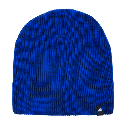 Toddler Acrylic Beanie – Soft Stretch Hat for Ages 1–3 in vibrant blue color, perfect for keeping toddlers warm.