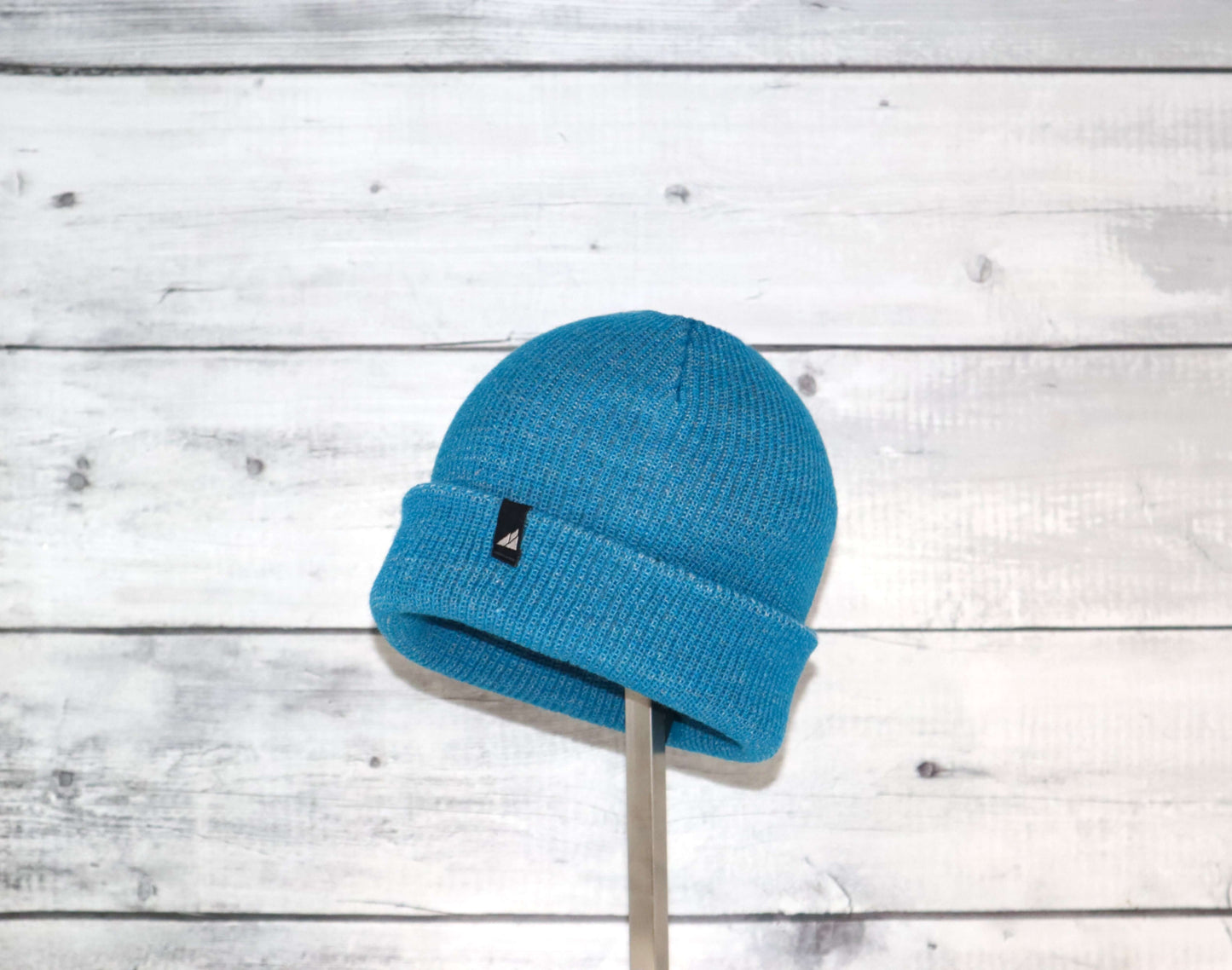 Toddler Acrylic Cuff Hat – Soft Knit Beanie in vibrant blue color, perfect for keeping toddlers warm and cozy.