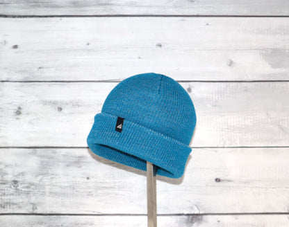 Toddler Acrylic Cuff Hat – Soft Knit Beanie in vibrant blue color, perfect for keeping toddlers warm and cozy.