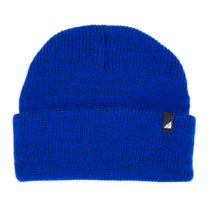 Toddler Acrylic Cuff Hat – Soft Knit Beanie in bright blue color, featuring a cozy knit design for warmth.