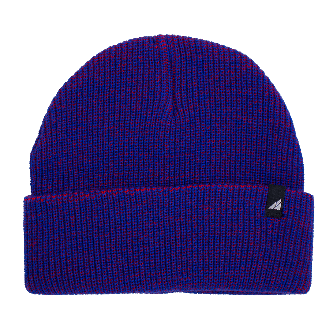 Toddler Acrylic Cuff Hat – Soft Knit Beanie in vibrant purple and blue knit fabric.